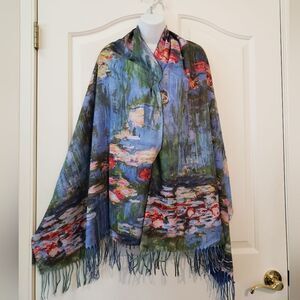 Water Lily Print Wrap/Scarf